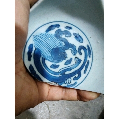 青花花卉“富贵佳器”款识碗底-瓷片-7788红宝书