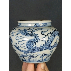 大清光绪年制青花五福捧寿小笔筒-青花瓷-7788旧书网