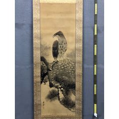 慧儿，七十年代工笔花鸟中堂《富贵万年图》国画书法古玩字画装饰