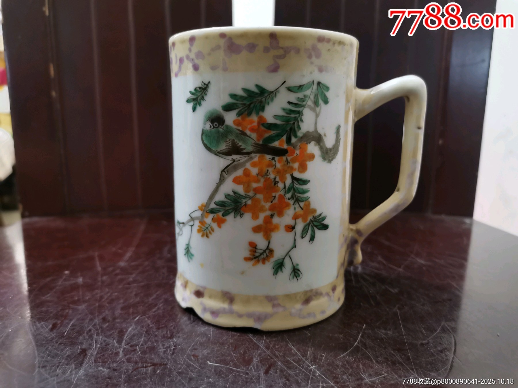 567办公杯、马克杯、民国中山桶、纯手绘花鸟杯！典型的解放初文人茶杯