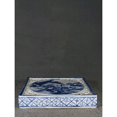 大清光绪年制青花五福捧寿小笔筒-青花瓷-7788旧书网