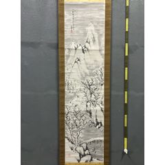 山村秀一　水彩画　【大保】　風景画 、花の2枚 昭和22年　第二回個展出品　福岡 张仁芳，大幅青绿山水中堂《仙山风晴图》国画书法古玩字画。纸本