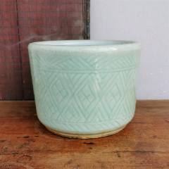 一拍堂清代瓷器抱月瓶印花药瓶古董文玩把件收藏真品老古玩豆青釉鼻烟壶