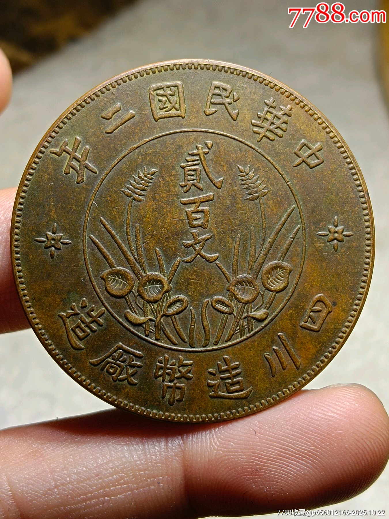 二百文一枚_铜元/机制铜币_博古状元老货店【7788红宝书】