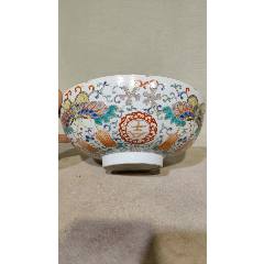 中国　大清乾隆年製　豆彩　花弁文　双耳瓶　V　R7038 中国 大清乾隆年製 豆彩 花弁文 双耳瓶 V R7038 中国