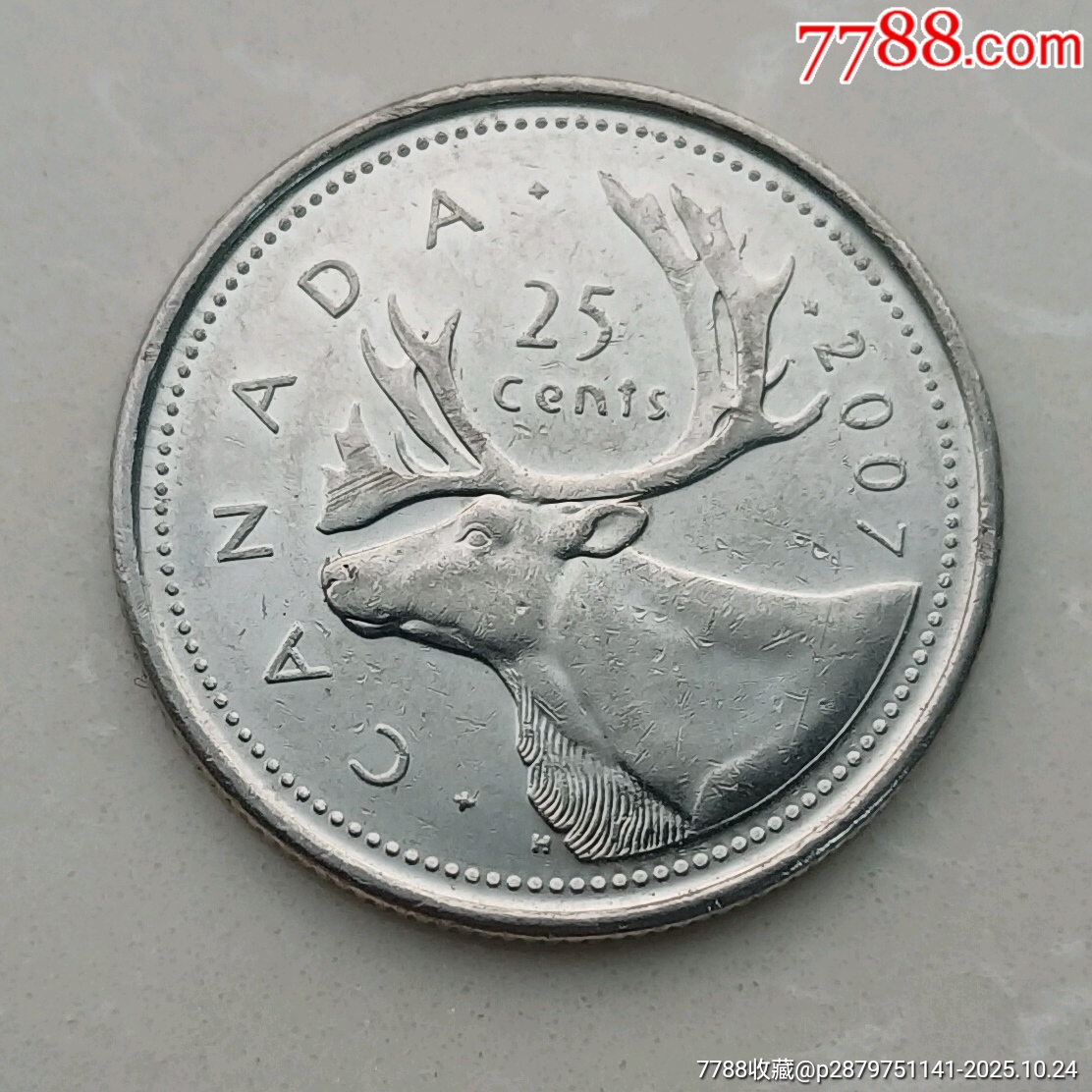 古老的钱币啊，它曾穿越北美洲的风霜，承载着伊丽莎白女王与驯鹿的传说。23.5毫米_其他大洋洲钱币_图片欣赏_收藏价格_7788连环画