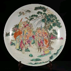 清代同治粉彩人物故事图双兽耳瓶_旧瓷器_老虎头古玩店铺【7788