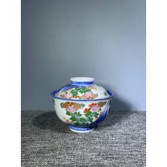 清代同治细路粉彩茶叶罐瓷罐三娘教子婴戏图清代瓷器精品古玩瓜棱