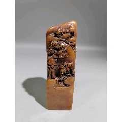 旧藏 古董品 明 珍藏 壽山石田石知音印章 長14cm 寬7cm 高14cm 重1100g