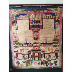 清末木板年画明清人物家堂年画民俗老物件字体人物特殊_年画/宣传画_