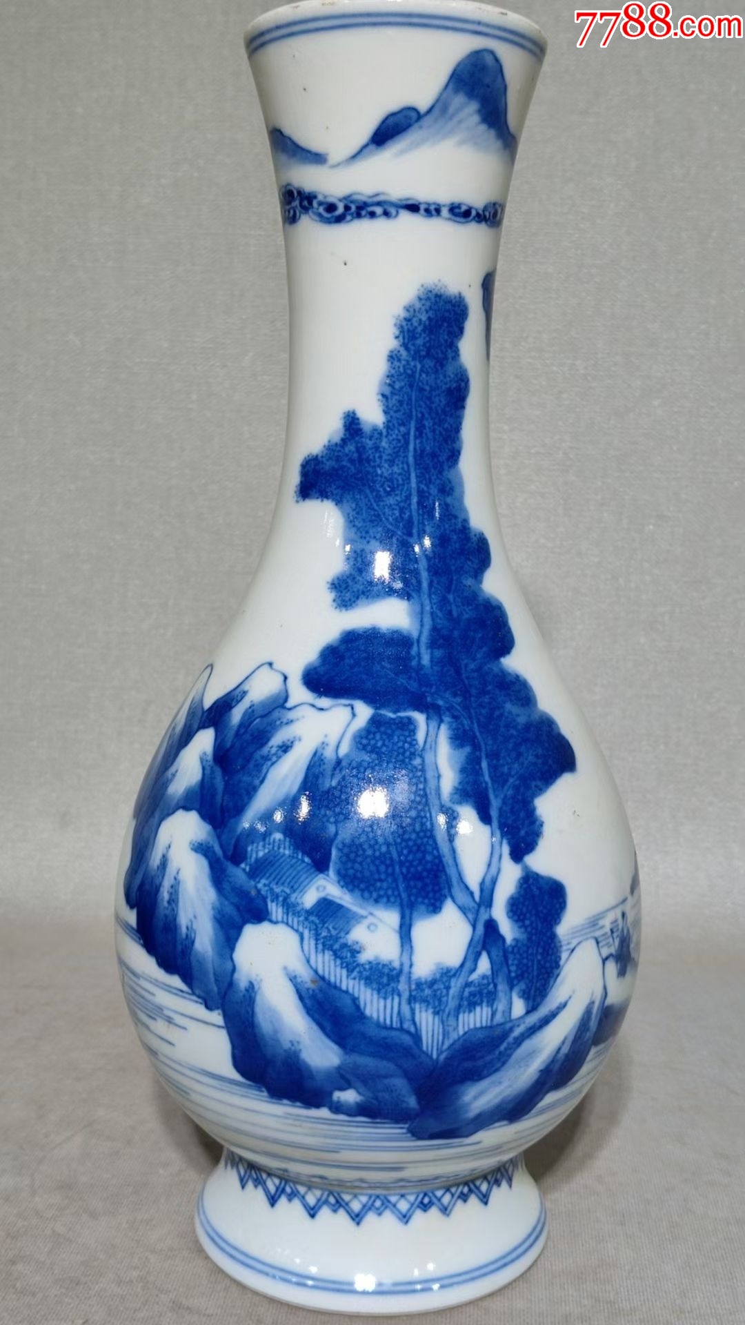 青花山水人物瓶-碗/盘/碟-7788红宝书