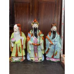 1370  中国 骨董　福建會館  游長子造　十錦 粉彩　漢人　置物　時代物 民國福建會館遊長子造重工粉彩送財彌勒佛雕塑古瓷器廠貨古玩收藏