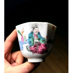 清代粉彩无双谱人物杯_彩绘瓷/彩瓷_作品欣赏_收藏价值_7788字画网