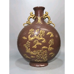 清代珊瑚红花卉大瓶-红釉瓷-7788商城