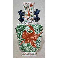 大清康熙年制豇豆红双耳花瓶_碗/盘/碟_乡下寻宝叁店【7788红宝书】