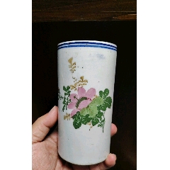 古董老紫檀笔筒古玩老货传世清代小叶紫檀笔海文房四宝老木器木雕_笔筒