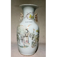 民国，洪宪年制粉彩花开富贵观音瓶。-彩绘瓷/彩瓷-7788旧书网