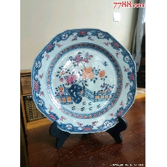 HB2786晚清民国福寿三多纹饰粉彩盘_旧瓷器_喜堂古玩收藏【7788红宝书】