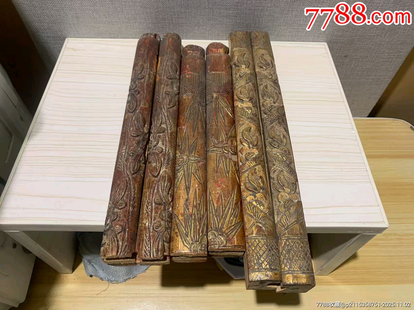 清代浮雕金漆木雕镇纸摆件三对_木雕摆件_流云堂【7788收藏__收藏热线】