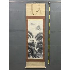 山村秀一 水彩画 【大保】 風景画 、花の2枚 昭和22年 第二回個展出品