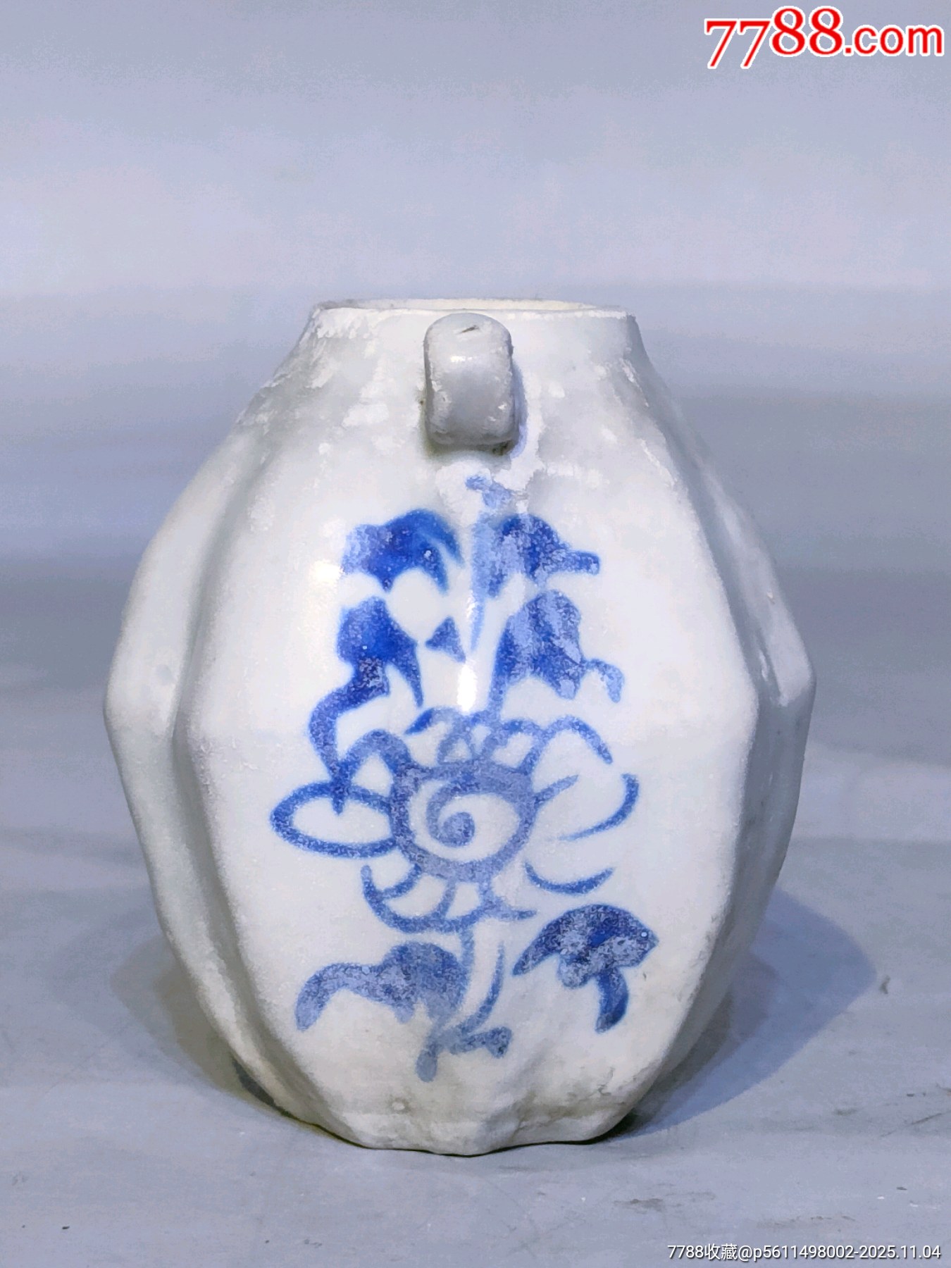 元青花六棱双系罐土出器物，精巧雅致，保存完好，-青花瓷-7788宣传画收藏