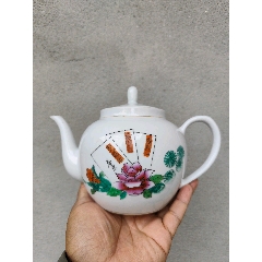 中国 民国期 粉彩花鳥紋茶入 小壺 天津豫盛號出品 送料込み0926 中国