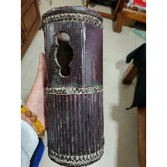 清代竹雕诗文人物笔筒_竹雕笔筒_雷雷的店【7788旧书网】