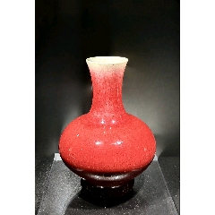 清代霁红釉天球瓶-红釉瓷-7788收藏