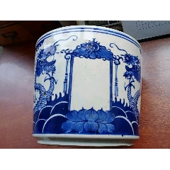 清代青花双龙戏珠大香炉。_青花瓷_郭锐古玩收藏【7788挂钟收藏】