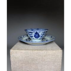 唐物　成化年製銘 青花手描　人物 茶杯 盃5客 古美術 EL11-12 唐物 成化年製銘 青花手描 人物 茶杯 盃5客 古