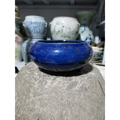 清代霁蓝釉香炉_蓝釉瓷_收藏价格_鉴定交易_7788瓷器网