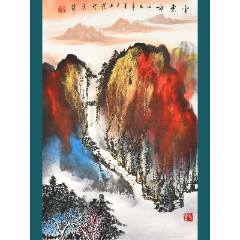 山本玄峰老師　行到水窮所　雲水僧　　輪島塗額装 当代实力派画家王老师精品山水画《望东方》_山水国画原作_图片欣赏_