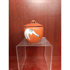 古玩老货清末民国胭脂红花卉茶壶一把-红釉瓷-7788徽章收藏