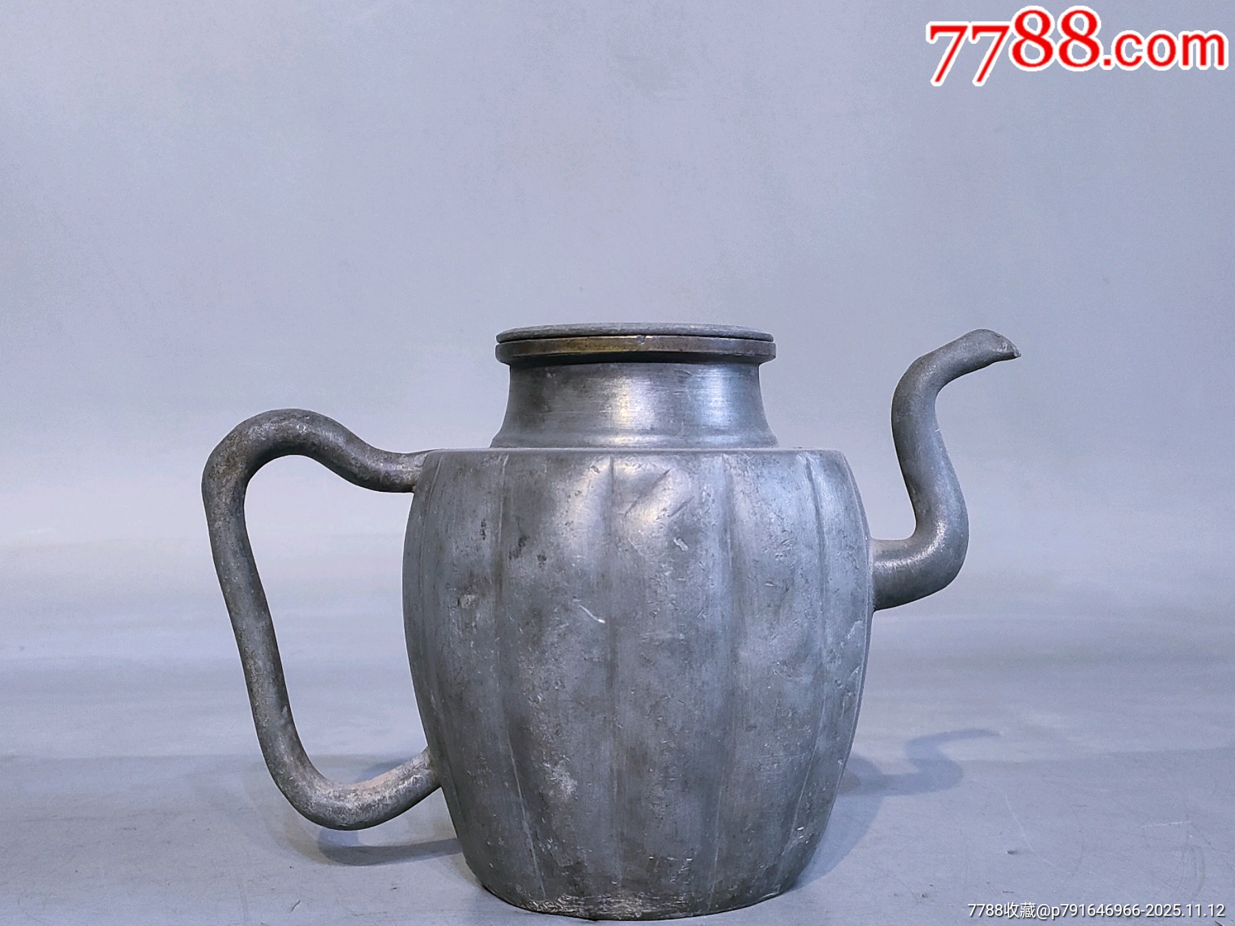 清代锡壶锡酒壶茶壶此器型规整独特，做工精美，实属难得，品完好，-锡