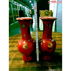 古玩旧藏】清代矾红描金诗文赏盘_红釉瓷_晋缘雅阁【7788红宝书】