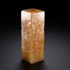 中国　篆刻　玉石田黄石彫刻　山水人物刻　印材　置物　V　7810 中国 篆刻 玉石田黄石彫刻 山水人物刻 印材 置物 V 7810 中国 篆刻