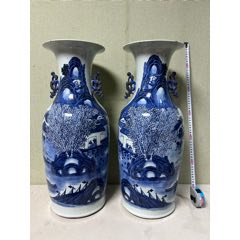 大清乾隆年制》款青花龙纹双耳大瓶-青花瓷-7788红宝书