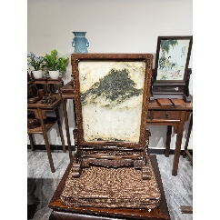 花梨木镶贝壳喜上眉梢图中堂挂匾_木屏风_隆升和古玩【7788旧书网】