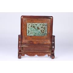 花梨木镶贝壳喜上眉梢图中堂挂匾_木屏风_隆升和古玩【7788旧书网】