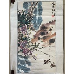傅国栋写意花鸟画国画水墨字画书画墨迹墨宝纯手绘作品条幅竖幅竖版单幅
