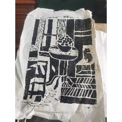 源应举虎老印刷古董收藏民国老字画浮世绘画日本春茶室书房2879_版画