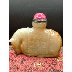 和田玉鼻烟壶听琴图-鼻烟壶-7788菊花石