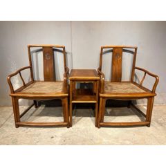 清代海南黄花梨太师椅古董木器明清家具实木家具古玩老物件-木椅/凳