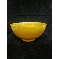 大清雍正黄釉暗刻龙纹饰瓷碗-黄釉瓷-7788红宝书