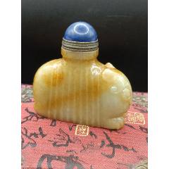 和田玉鼻烟壶听琴图-鼻烟壶-7788菊花石