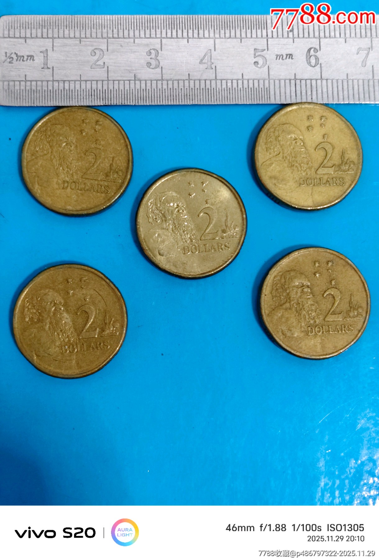澳大利亚2元硬币5枚-澳大利亚钱币-7788端砚