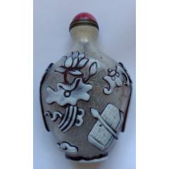 H17681手雕仿古琉璃套料粉彩料器鼻烟壶_旧鼻烟壶_胶东泉庄【7788红宝书】