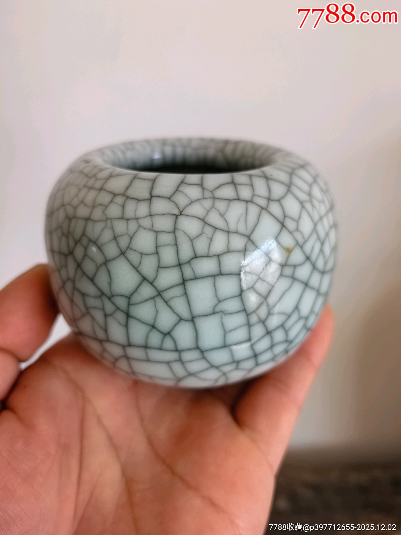 清代文房水盂，哥釉开片_白瓷/青白瓷_一线藏宝阁【7788红宝书】