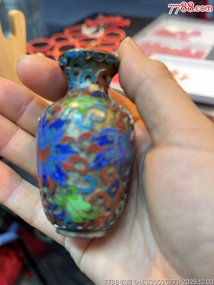 景泰蓝小花瓶-景泰蓝/珐琅-7788红宝书