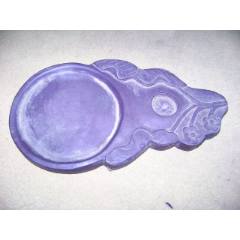 清代正宗紫端石老料，雕刻石榴文字的砚台【708】-端砚-7788商城